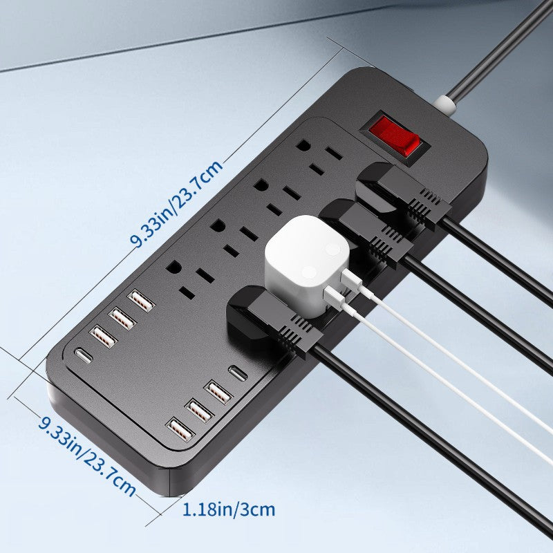 8-Outlet USB Power Strip with Surge Protection