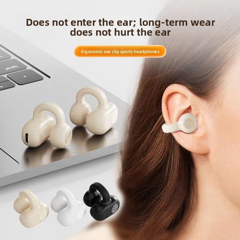 Open-Ear Clip-On Wireless Earbuds | Bluetooth Bone Conduction Headphones