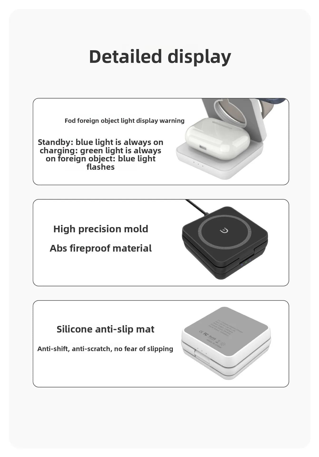3-in-1 Foldable MagSafe Travel Charging Station for Apple Devices