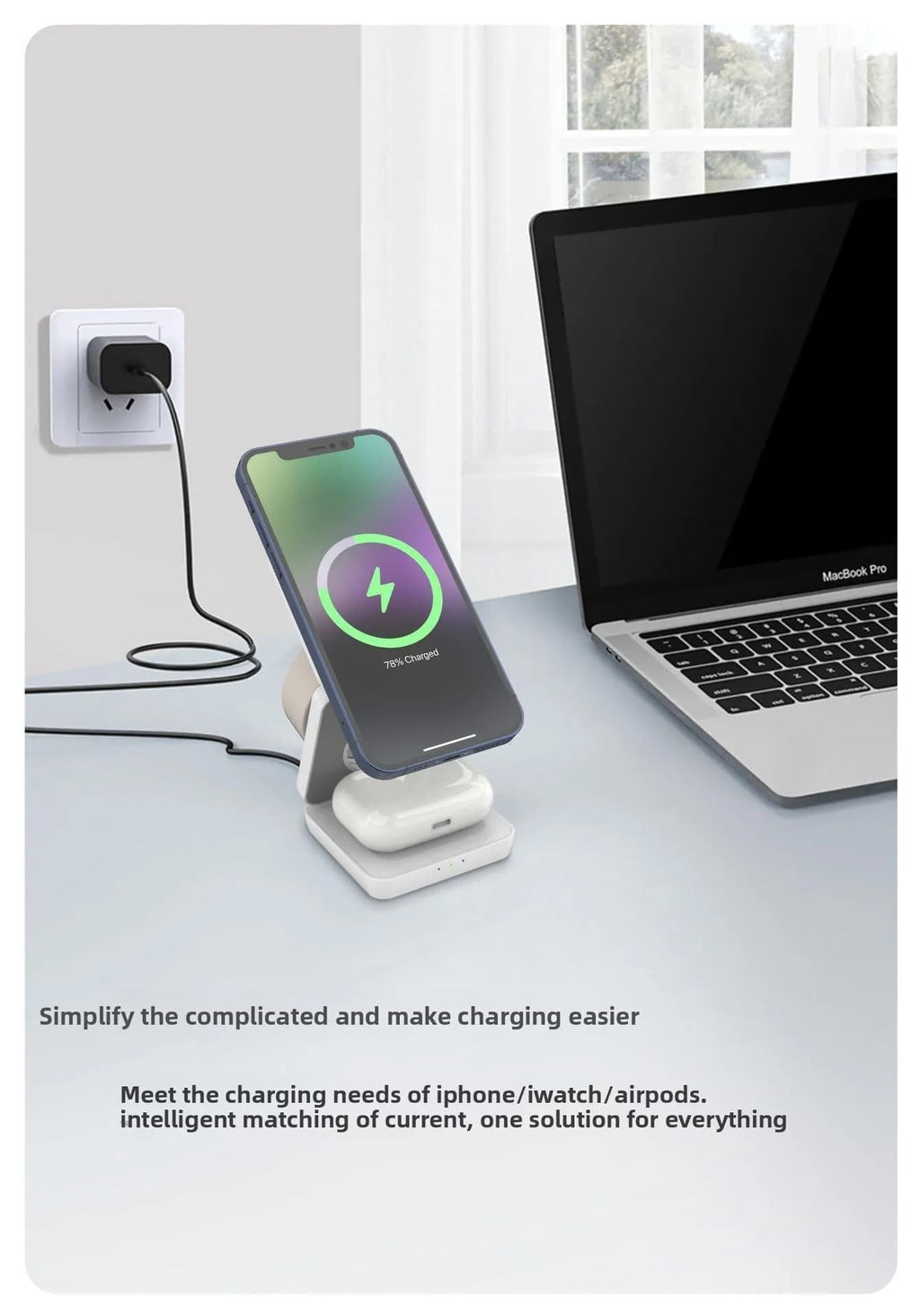 3-in-1 Foldable MagSafe Travel Charging Station for Apple Devices