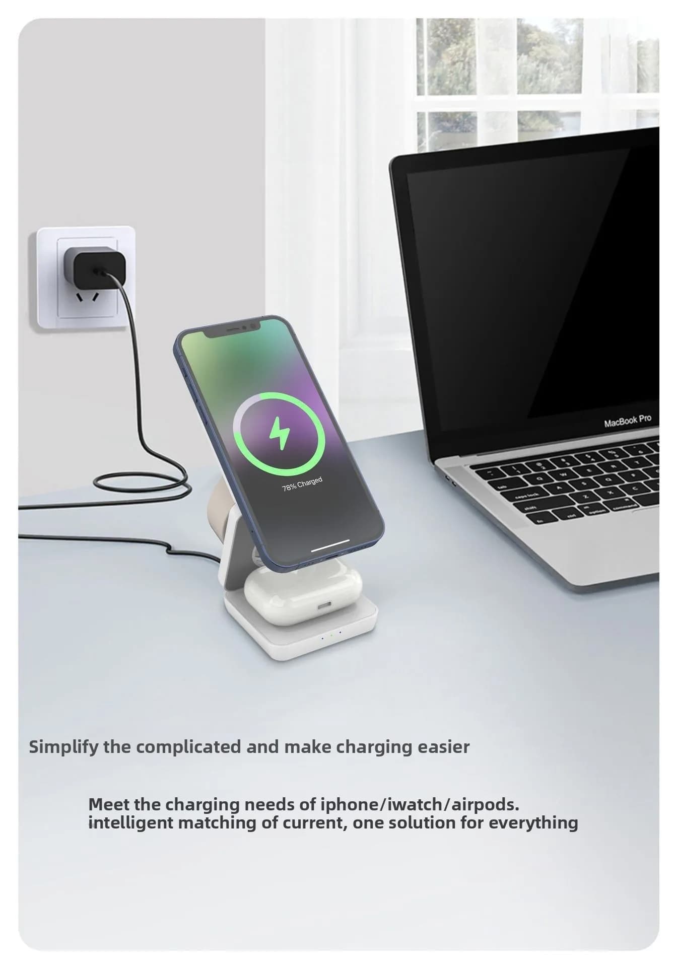 3-in-1 Foldable MagSafe Travel Charging Station for Apple Devices