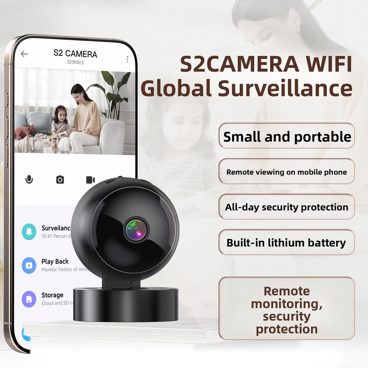 Wireless 1080p WiFi Indoor Surveillance Camera