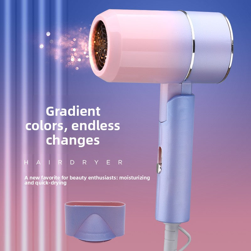 Negative Ion Folding Travel Hair Dryer With Blue Light