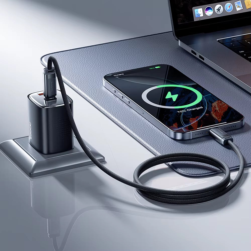 Toocki 240W PD3.1 Magnetic Type C Fast Charging Cable with E-Marker Chip - Tangle-Free USB C Cable for All Devices