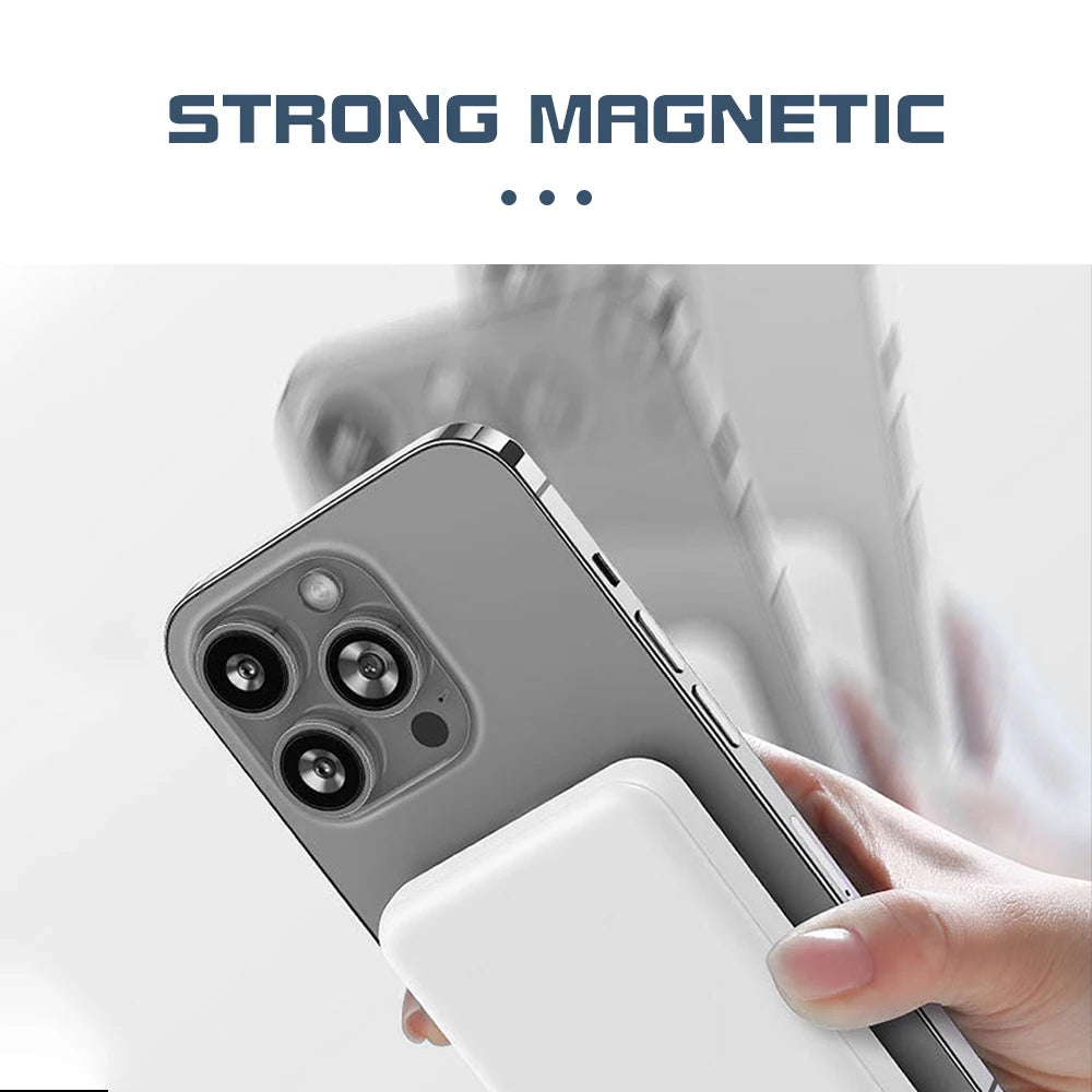 Ultra Slim Mini Magnetic Power Bank 5000mAh - Fast Charging & Wireless Support for iPhone and Android