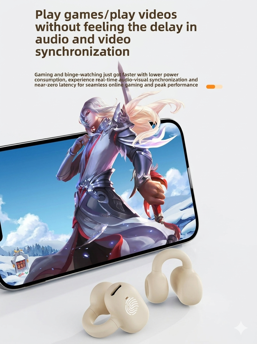 Open-Ear Clip-On Wireless Earbuds | Bluetooth Bone Conduction Headphones