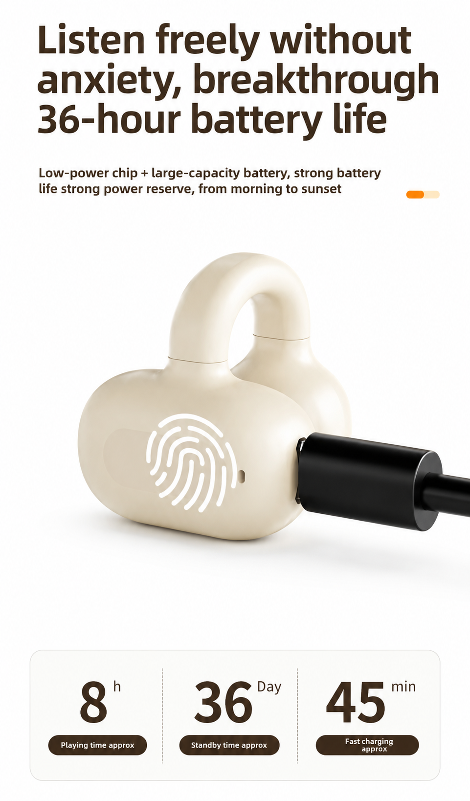 Open-Ear Clip-On Wireless Earbuds | Bluetooth Bone Conduction Headphones