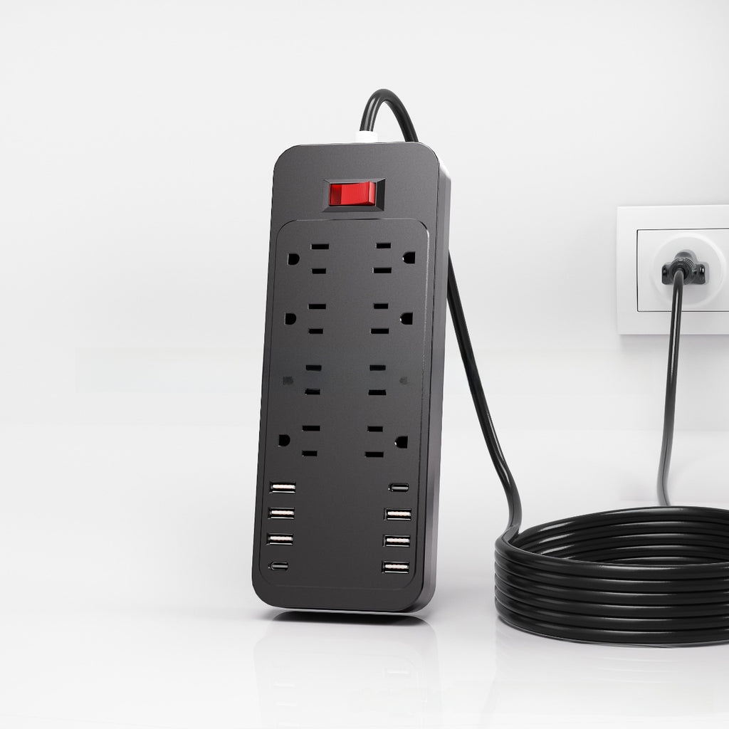 8-Outlet USB Power Strip with Surge Protection