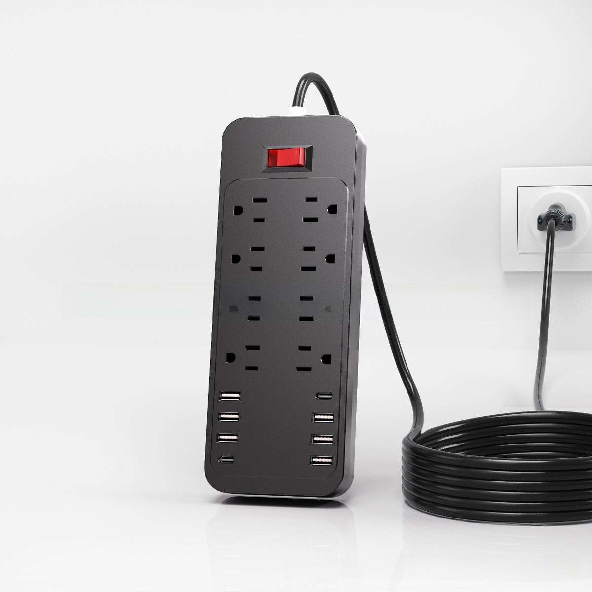 8-Outlet USB Power Strip with Surge Protection
