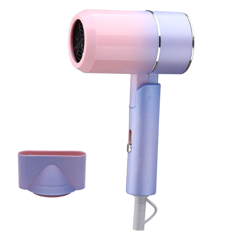 Negative Ion Folding Travel Hair Dryer With Blue Light